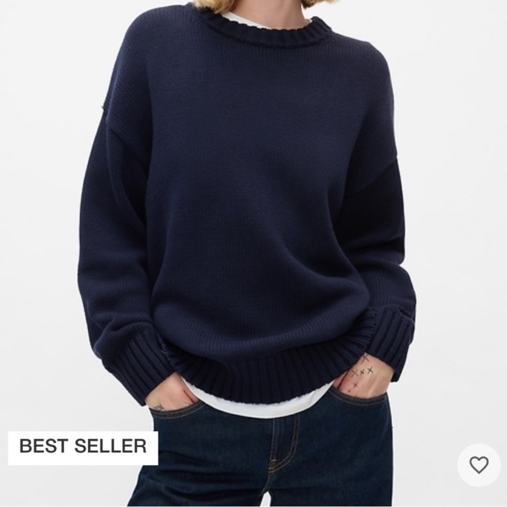 GAP Relaxed Balloon-Sleeve Crewneck Sweater